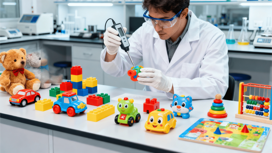 学龄前儿童玩具安全测试工业场景图