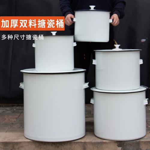 米白色陶瓷米桶去除残留胶印前后对比