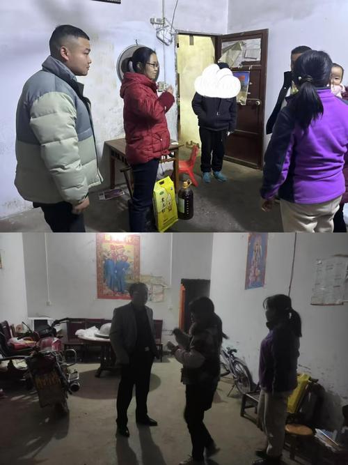 夜晚教师家访走入老旧居民楼