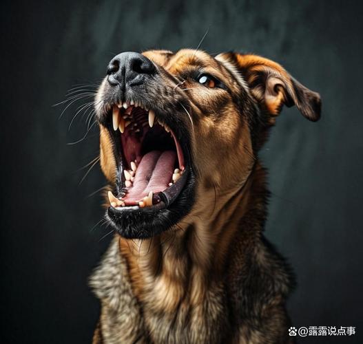 紧张吠叫的狗狗身体姿态图