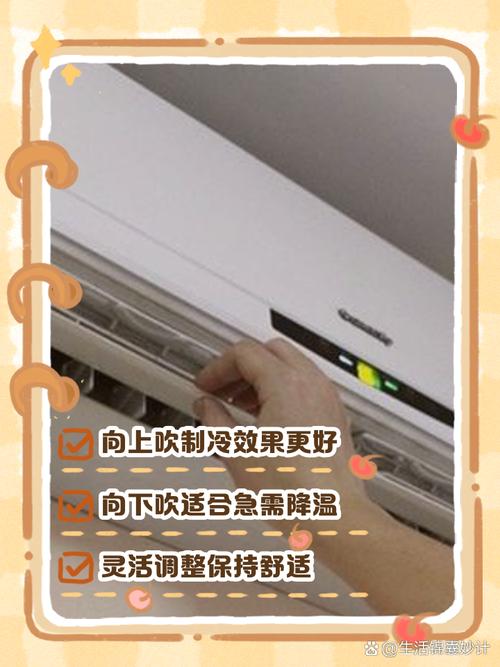 夏季家用空调挡风吹风角度示意图
