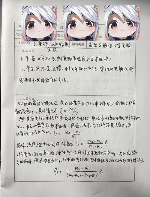 用橡皮擦做密度测量实验记录表
