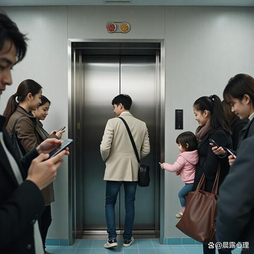 住宅小区电梯内晚归乘客拎水果场景