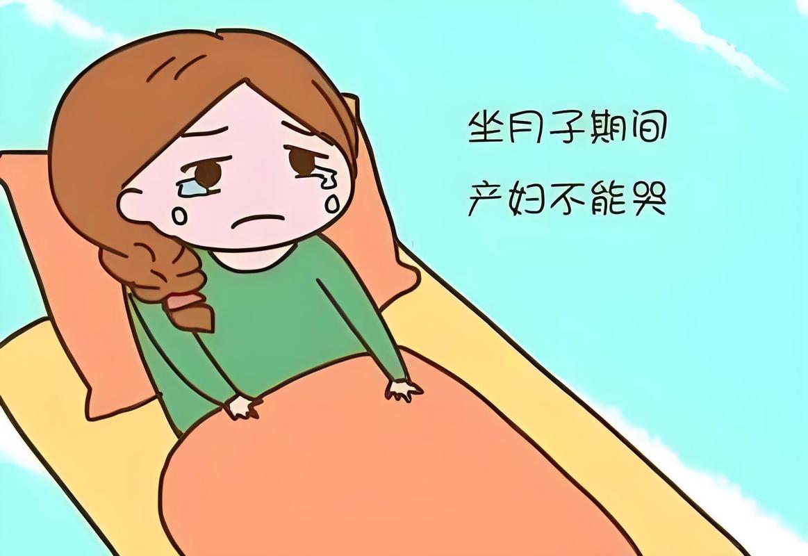 新妈妈产后情绪崩溃坐在床边