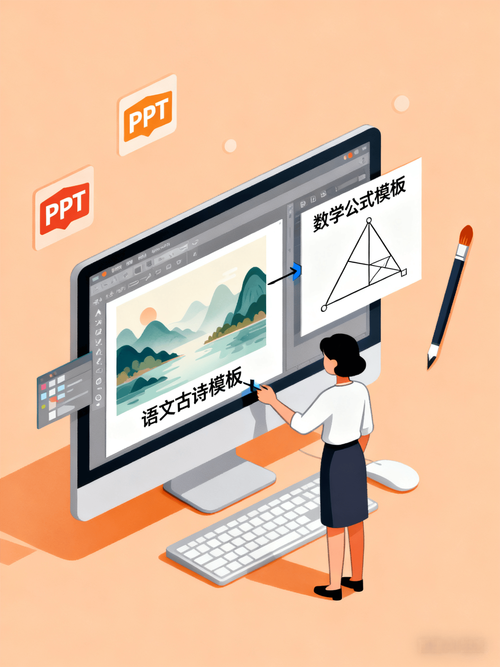 教师备课电脑制作教学课件界面