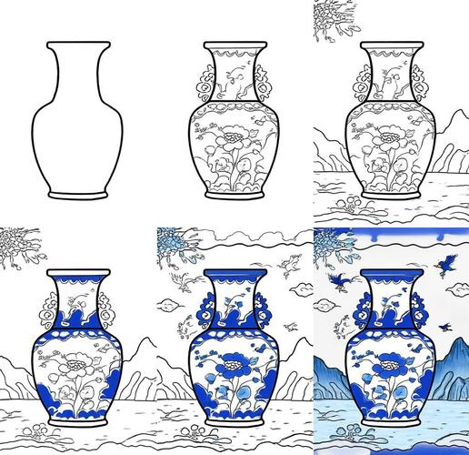 陶瓷纹样设计手绘草稿本实拍
