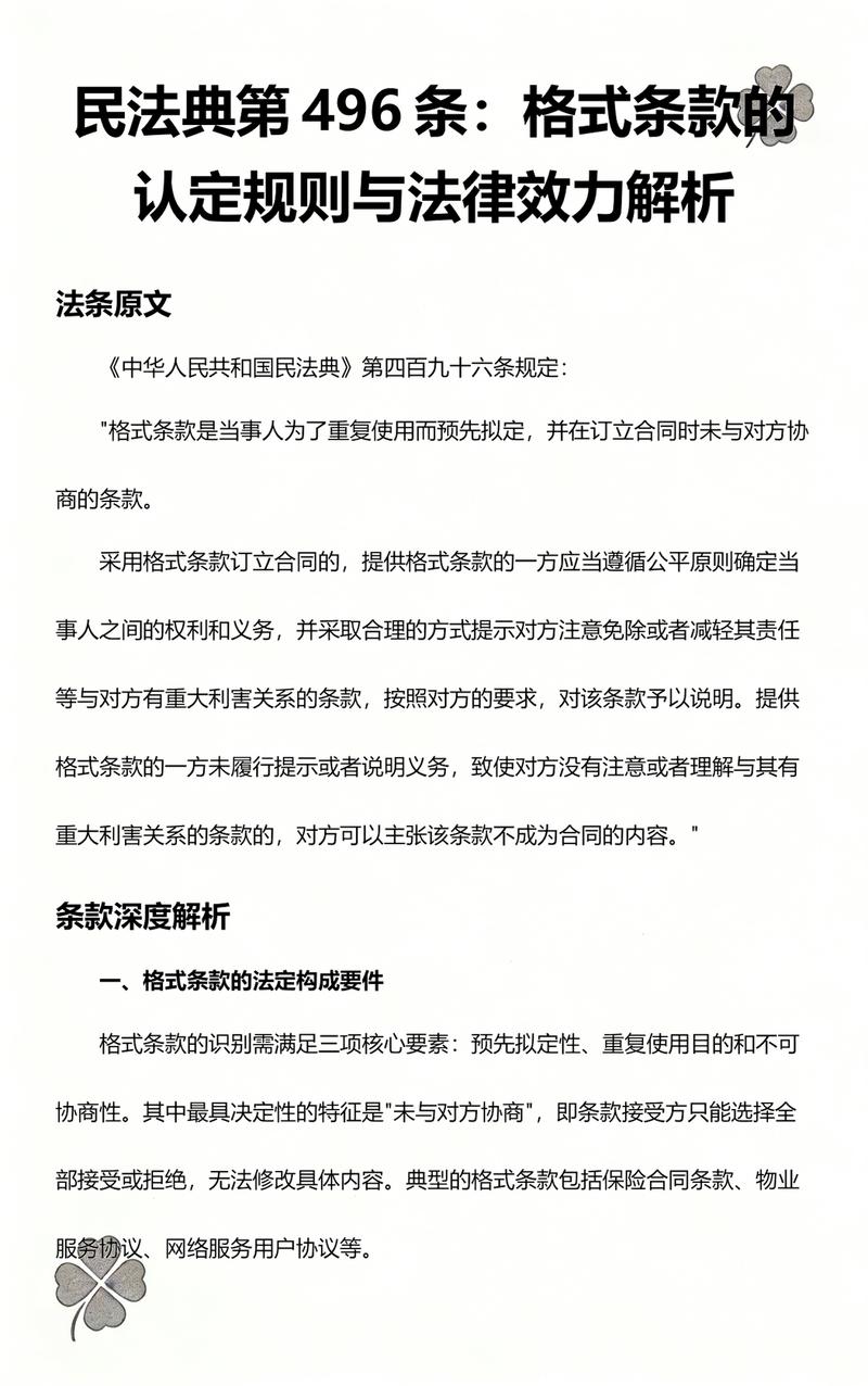 格式条款的法律本来面目