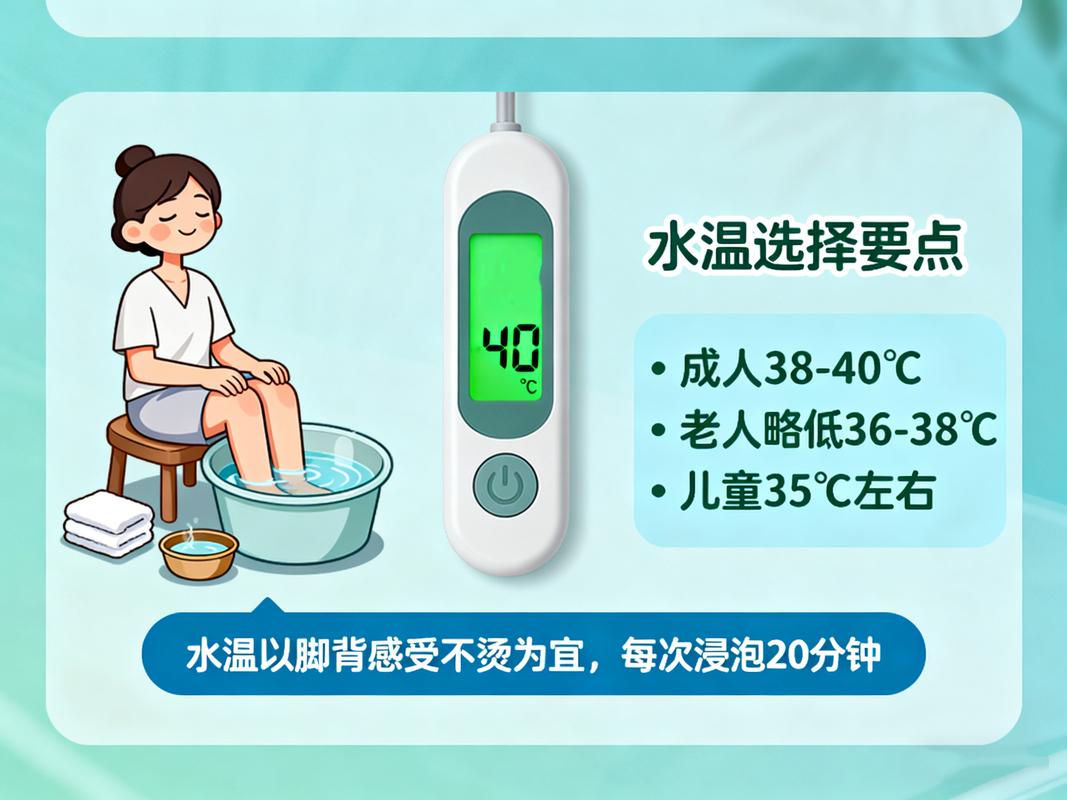 正确冬季泡脚水温水量示意图