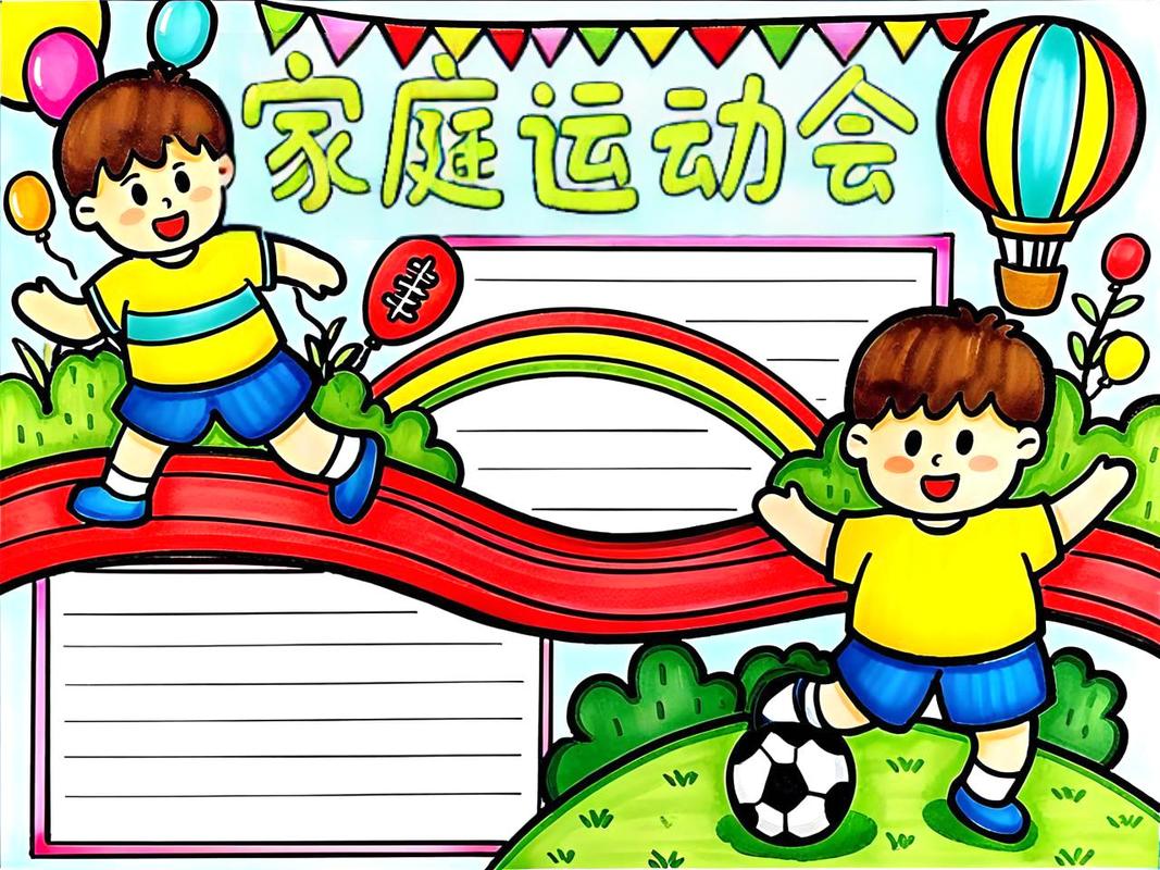 儿童家庭运动破纪录海报纸