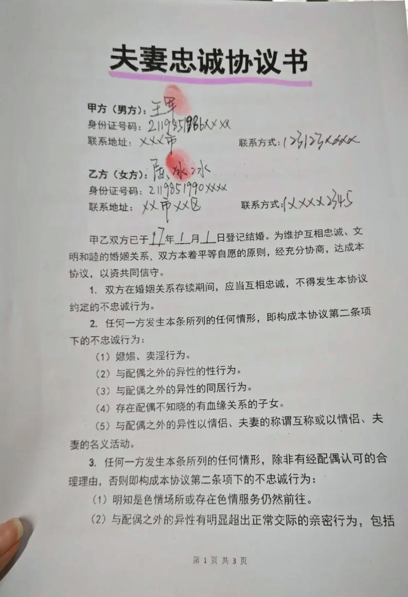 夫妻忠诚协议签字现场完整录像截图