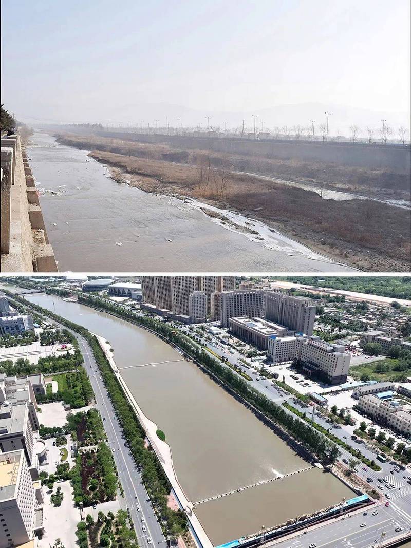 地理特征优化前后河岸形态对比图