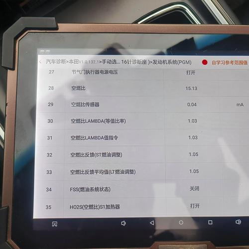 汽车诊断仪读油门踏板位置传感器数据流截图