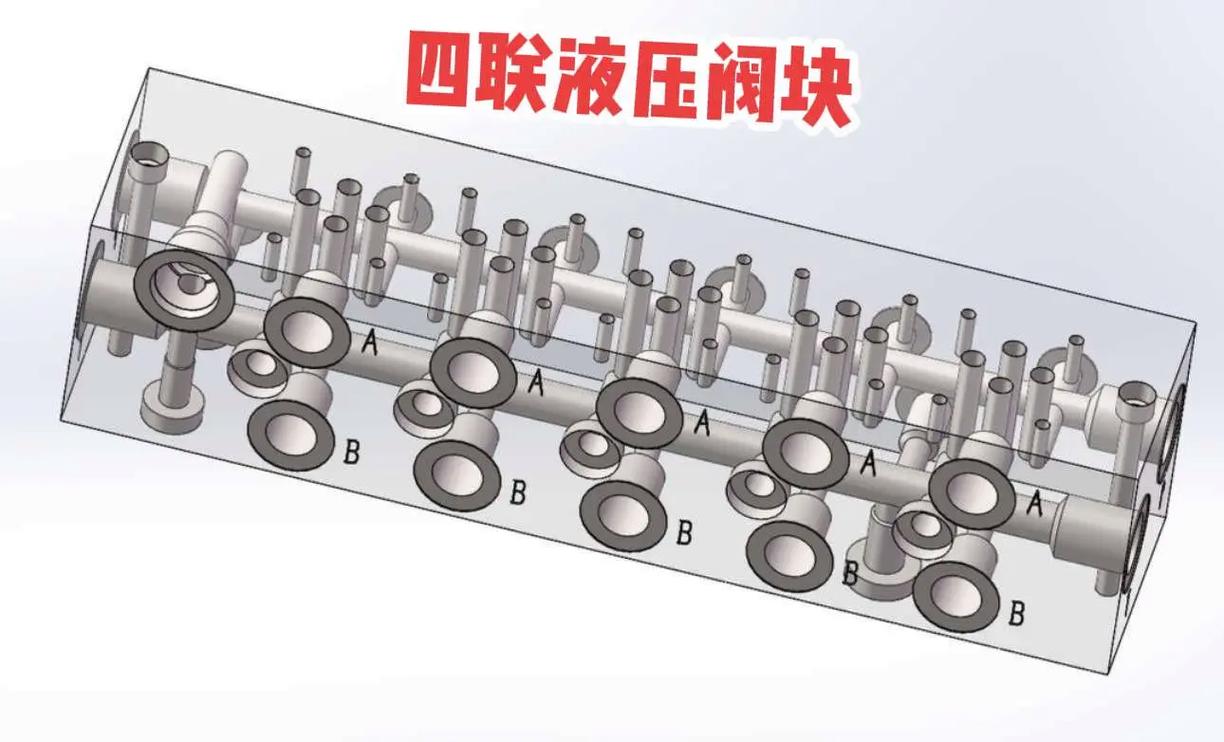 液压系统复杂管路接头和阀块