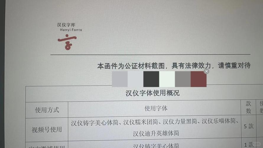 字体商业使用侵权判定要素对比表