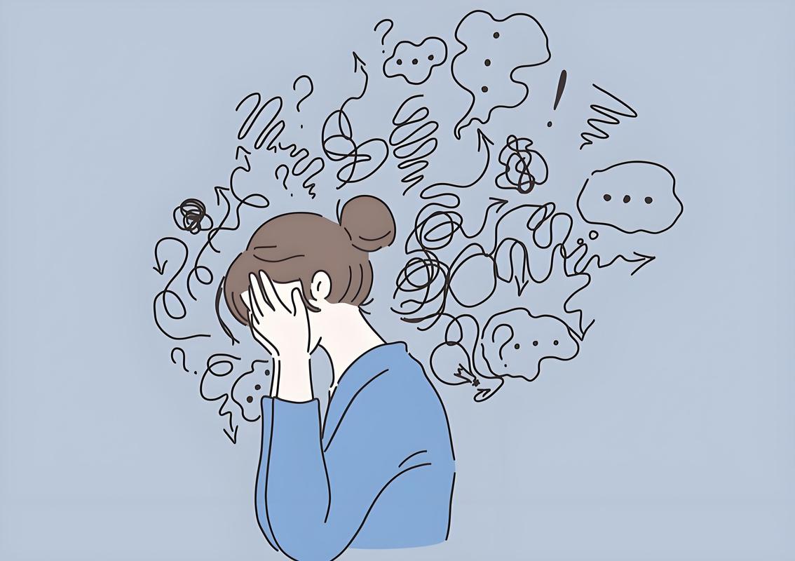 正念接受负面情绪的抽象艺术插图