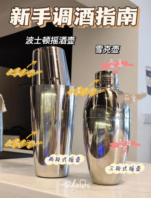 三段式摇酒壶和波士顿摇酒壶对比图