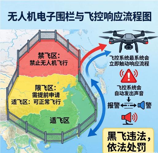 民用无人机作业时的电子围栏范围示意图