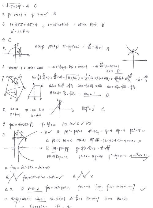 高考数学考试答题顺序草稿纸示例