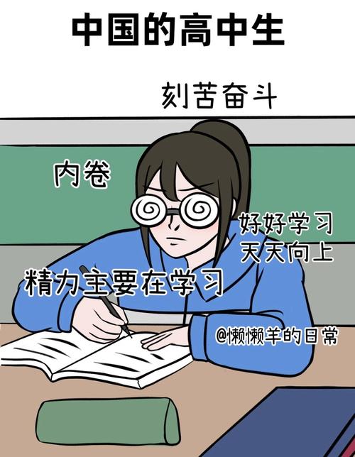 学生假装努力的常见行为漫画