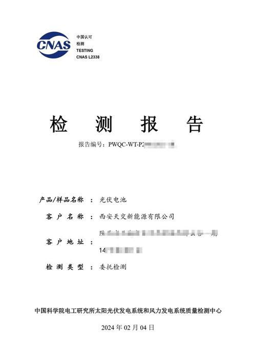 光伏组件出口工业标准合规检测报告