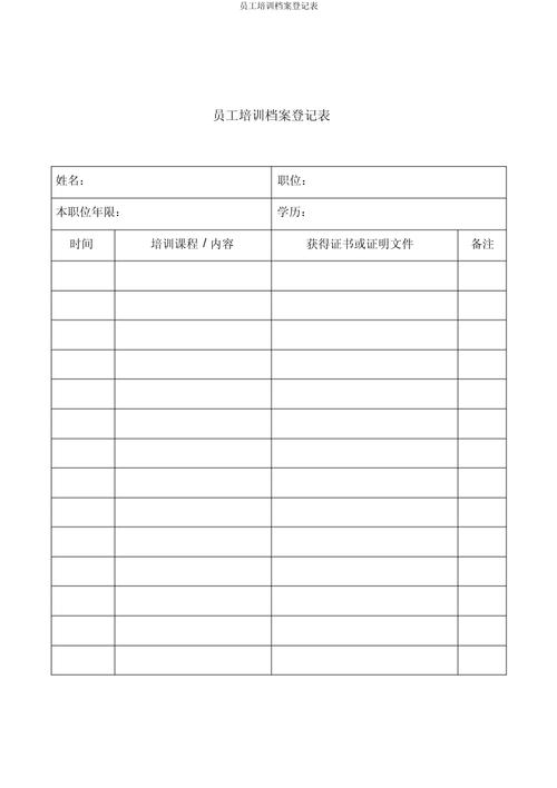 企业管培生轮岗工作登记手册