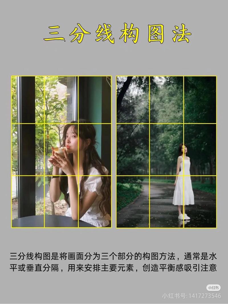竖屏短视频拍摄三分法构图参考图