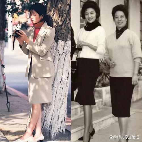80年代港风女星垫肩西装与现代西装版型对比图