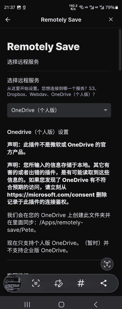Obsidian官方同步设置界面
