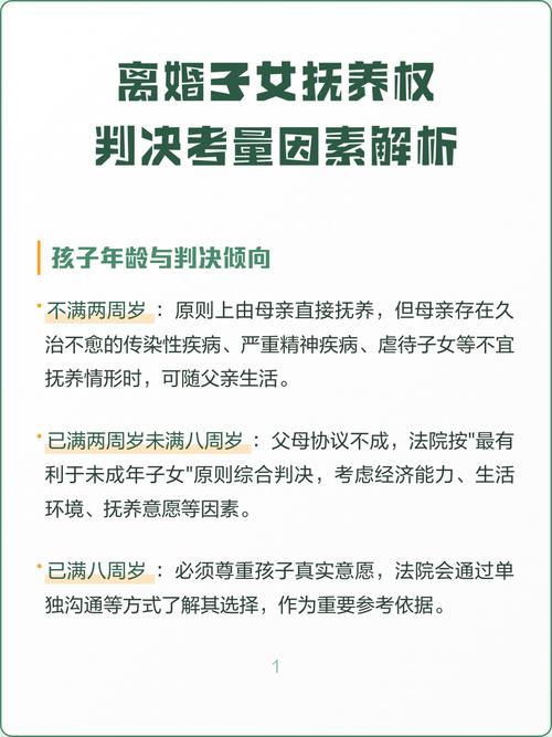 离婚案件中法院判定子女抚养权的考量因素图解