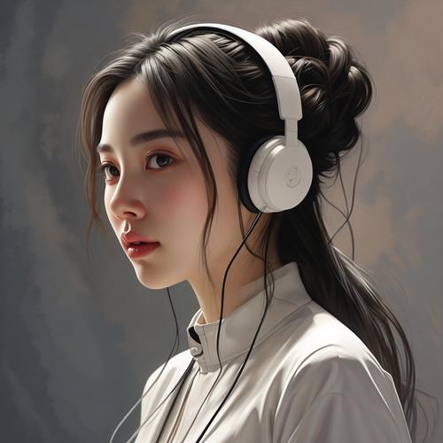 一个人戴着耳机听音乐闭着眼睛放松