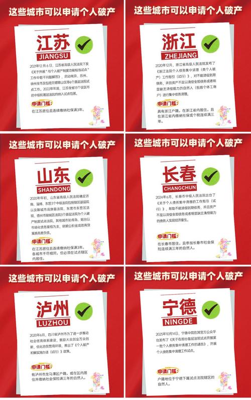 中国个人破产试点地区分布示意图