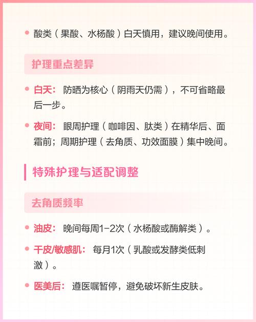 早晚护肤步骤差异对比图