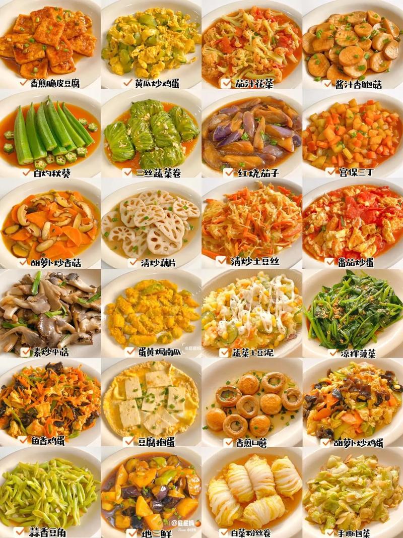素食高蛋白一周不重样菜谱摆拍图