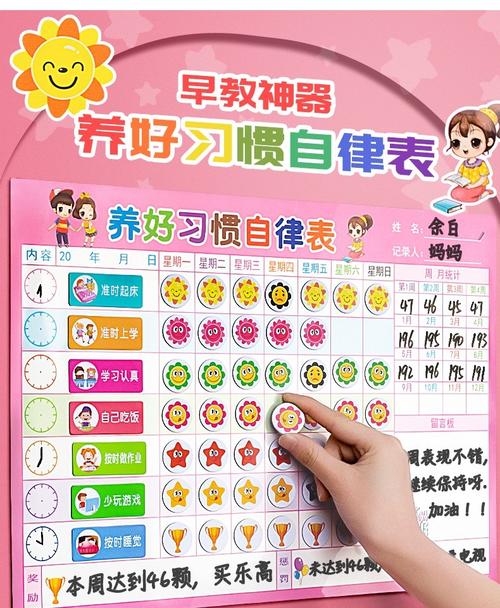 4-6岁儿童时间管理儿童版贴纸打卡墙实拍