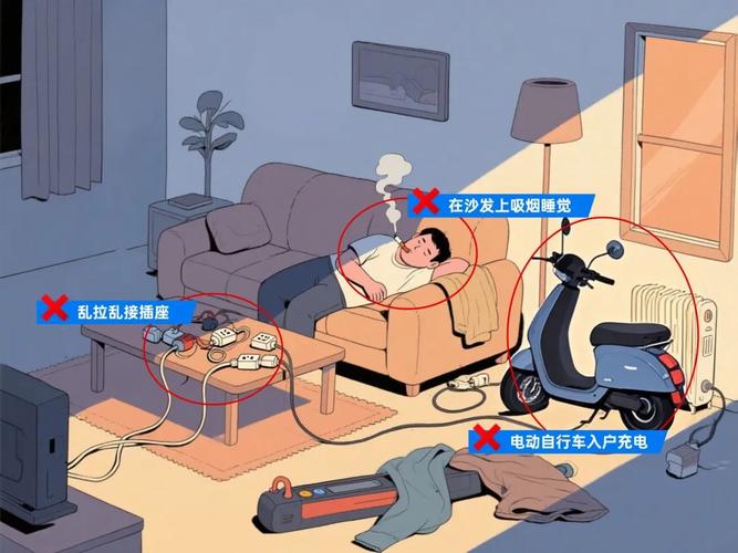 客厅沙发缝隙异物家中安全隐患排查示意图