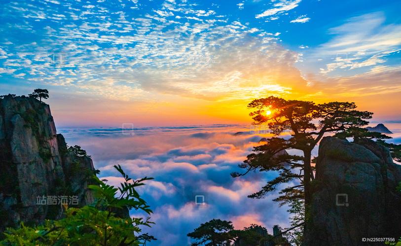 黄山北海宾馆窗口云海涌现
