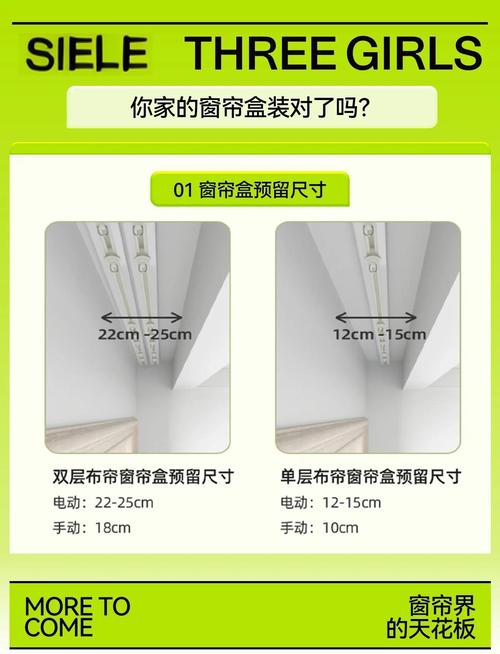 家装单层双层窗帘预留窗帘盒宽度对比