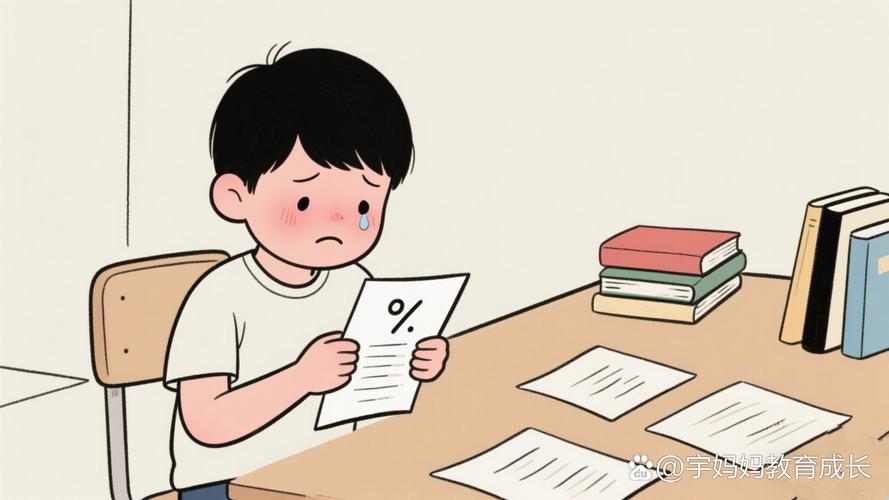 小学门口家长训斥攥皱试卷的小男孩