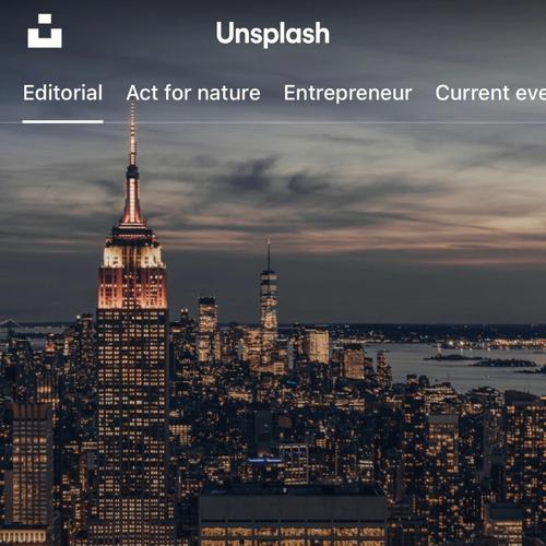 免费商用素材网站Unsplash首页界面截图