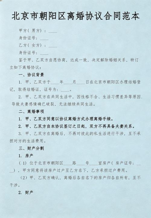 北京离婚委托合同填写模板示例