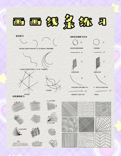 绘画教程长线分段接笔位置对比示意图