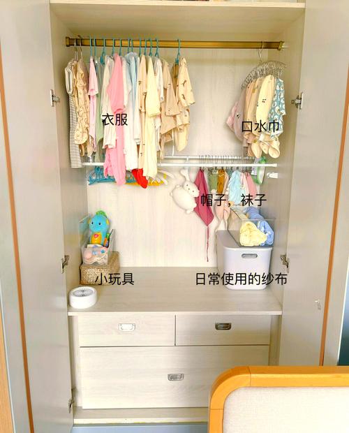 儿童衣柜竖式叠衣法收纳示意图
