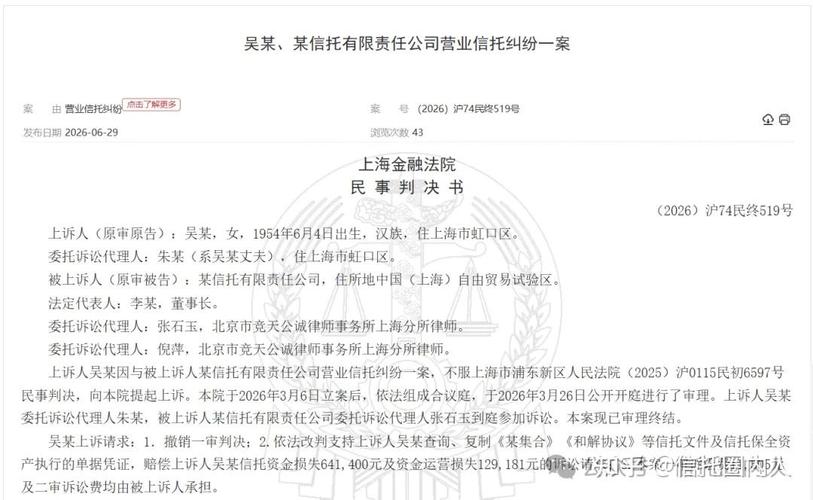国内信托理财产品权益归属法院判例统计