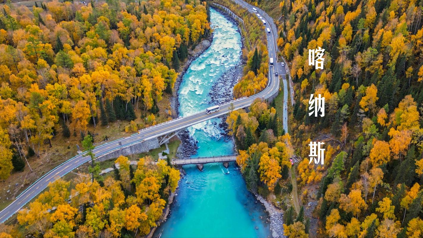 喀纳斯湖秋天全景