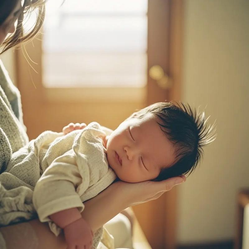 妈妈抱着婴儿用手机录制语音日记的温暖场景