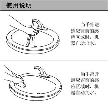 红外感应龙头手部探测距离调节示意图