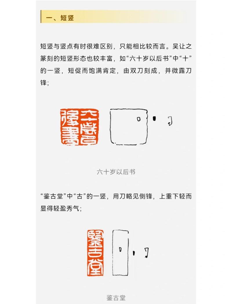 篆刻艺术冲刀切刀刀法技巧对比图
