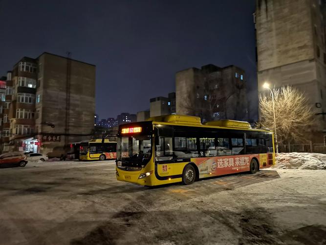 哈尔滨公交车内雪景