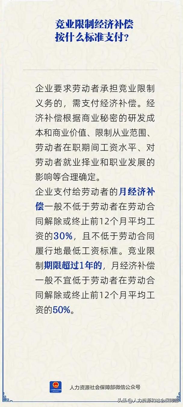 竞业限制补偿金计算标准对照表