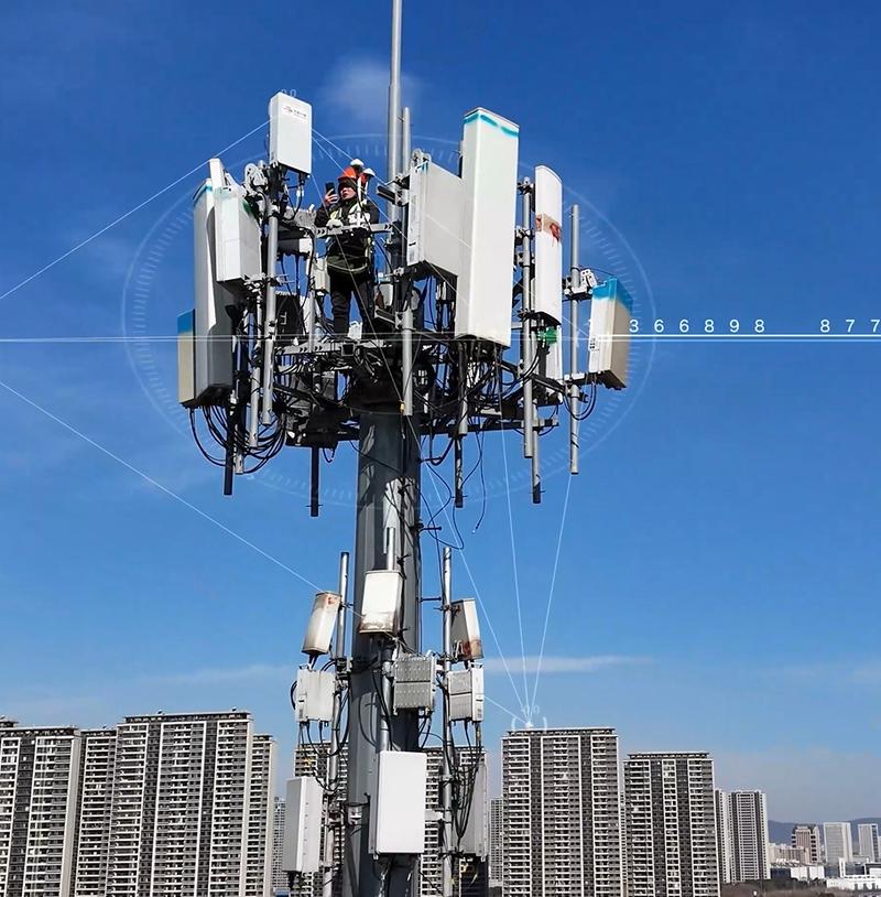 城市街头5G通信基站实拍